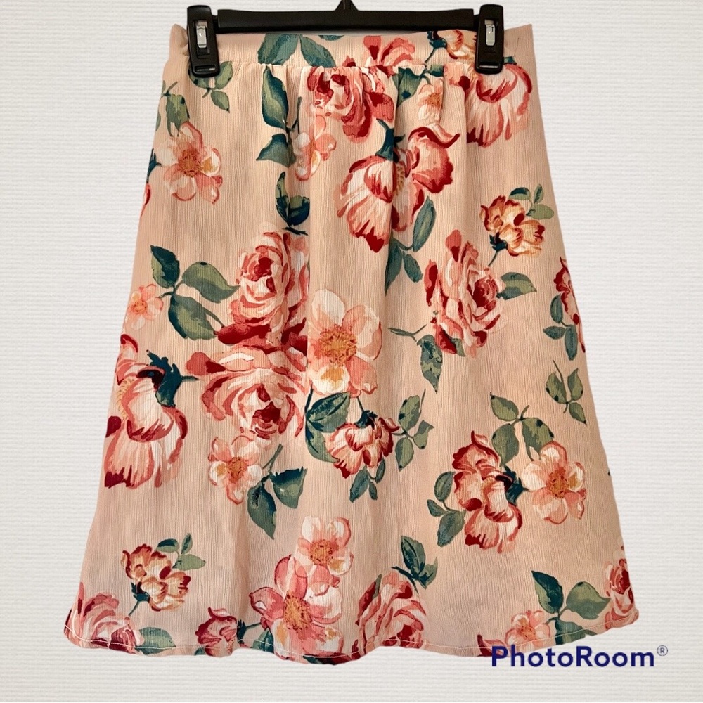 Lulus Floral Pleated Midi Skirt